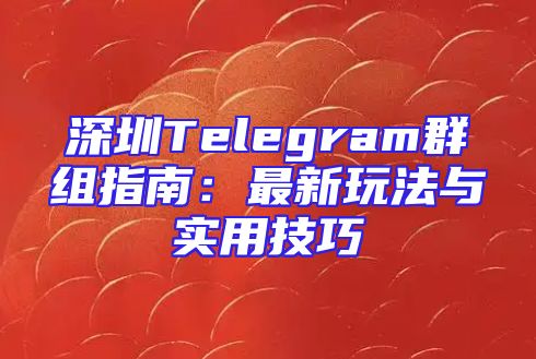 深圳Telegram群组指南：最新玩法与实用技巧